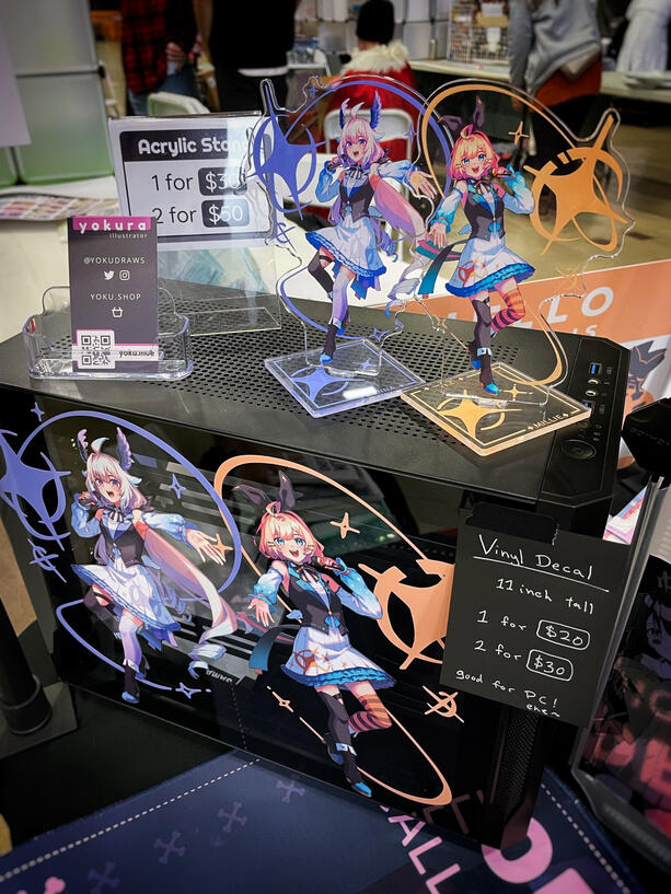 Custom PC Stickers & Acrylic Stands Custom PC Stickers & Acrylic Stands